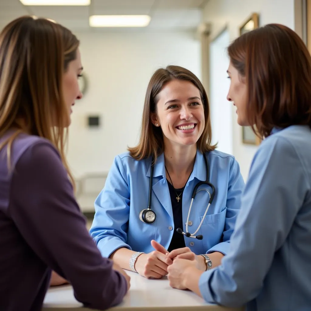 Financial counselor discussing options with a patient