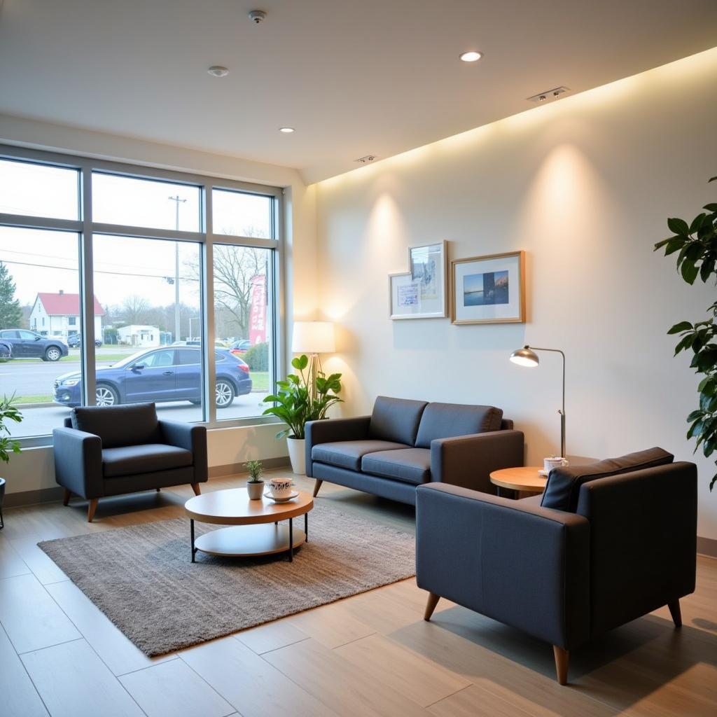 Comfortable waiting area in a foreign car hospital