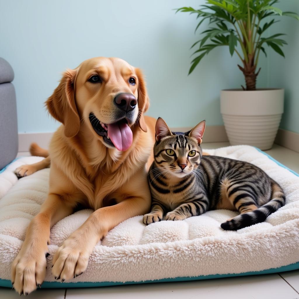 Happy cat and dog at Fountain Vet Hospital Bellingham