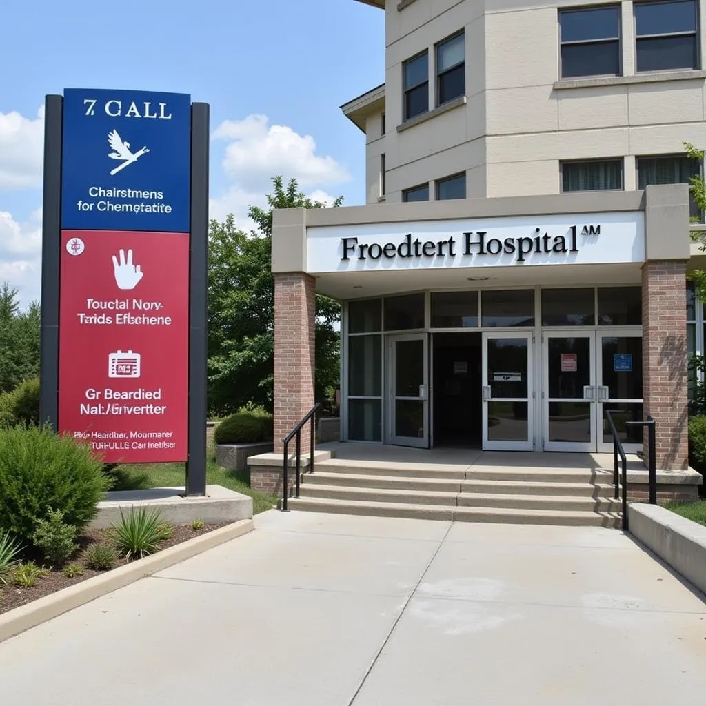 Froedtert Hospital Main Entrance with Signage