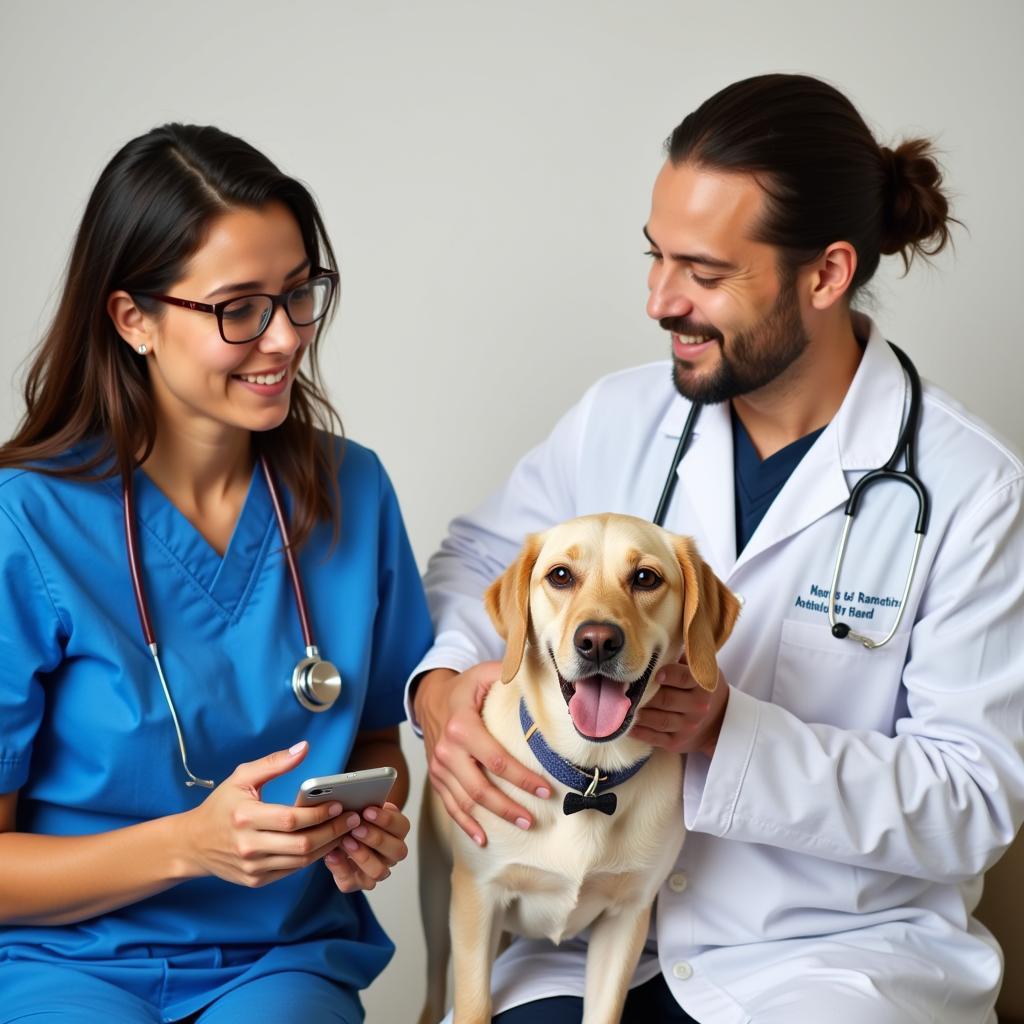 Pet parent and veterinarian engaged in a conversation