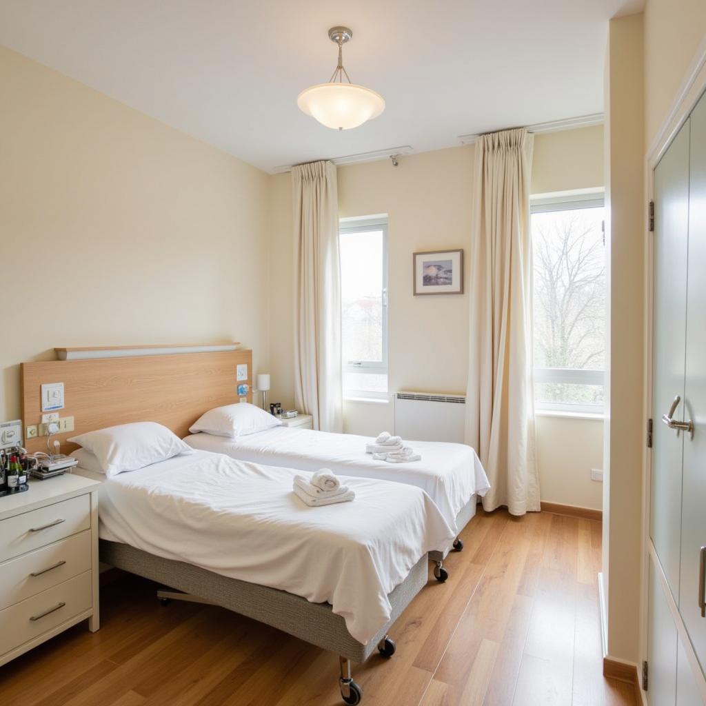 Gemelli Hospital's patient room amenities and comfort