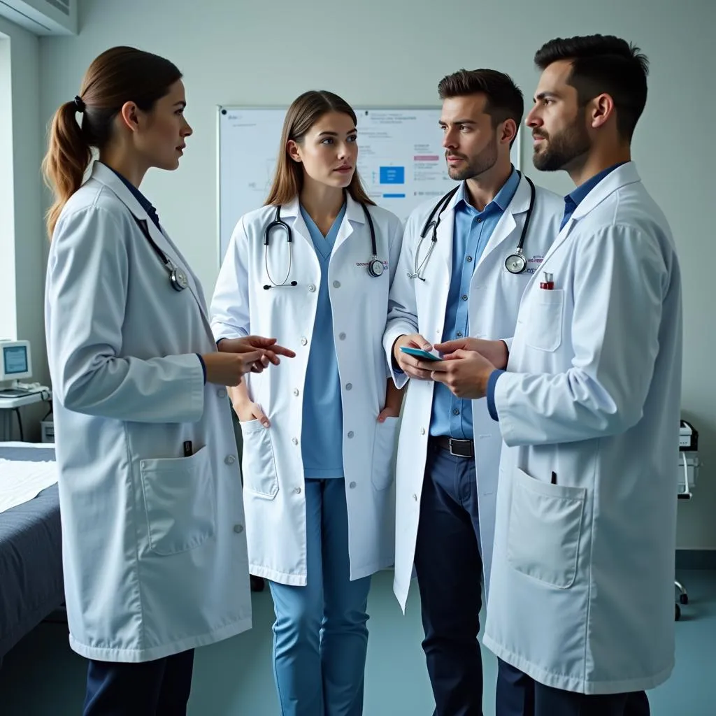 General Hospital doctors consulting in a hospital room