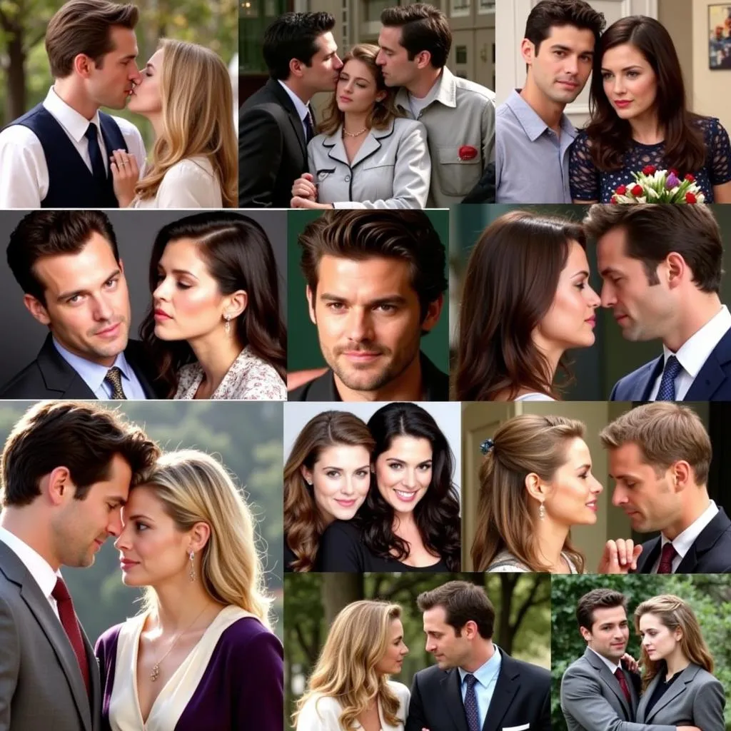 Collage of iconic General Hospital couples throughout the years