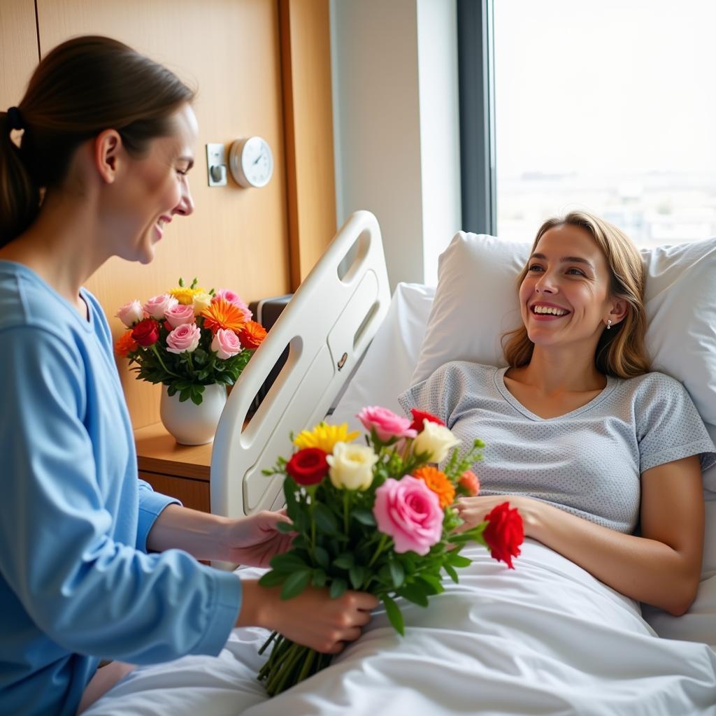 Get Well Flowers in a Hospital Room