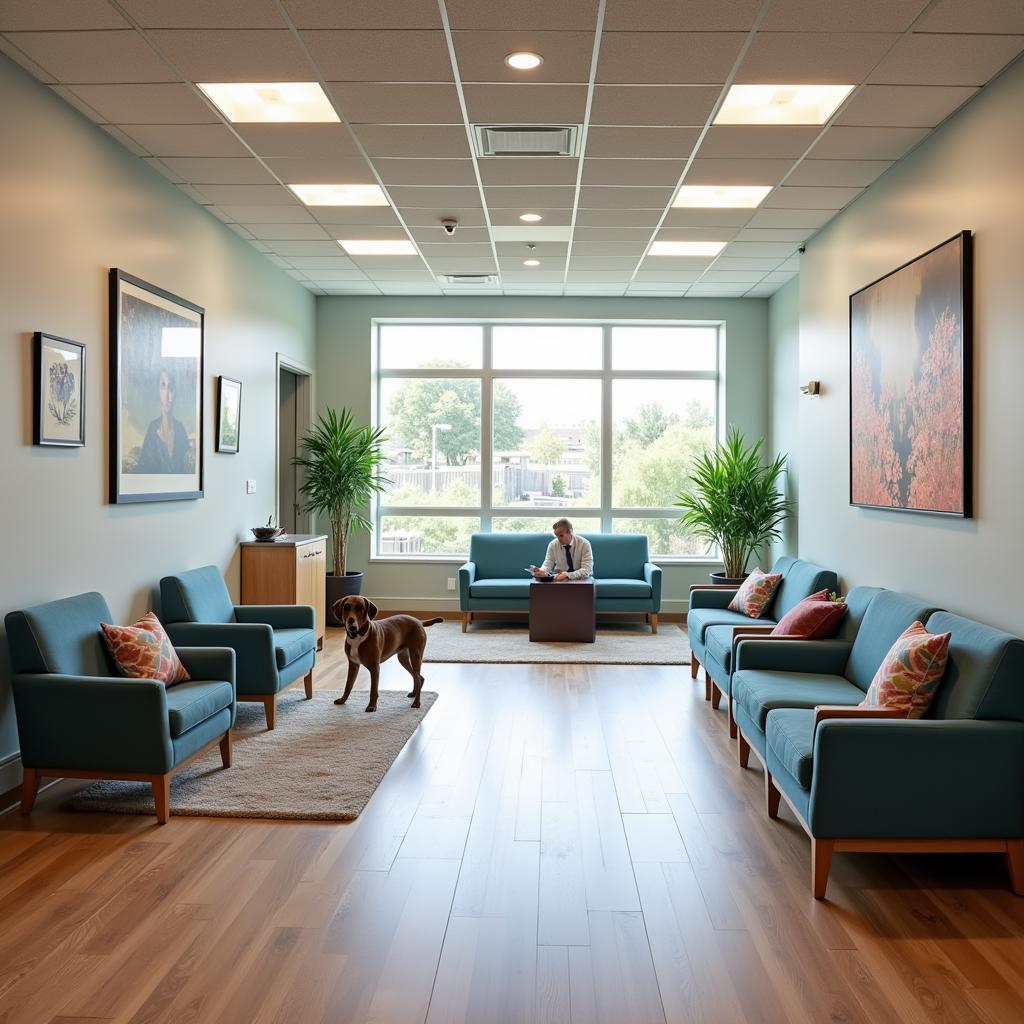 Clean and bright waiting area at Glens Falls Animal Hospital