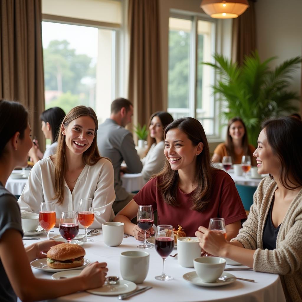 Diverse guests enjoying the amenities of a luxury hotel