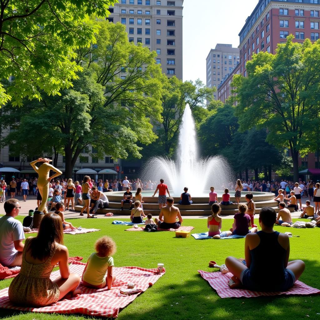 Relaxing in Rittenhouse Square Park