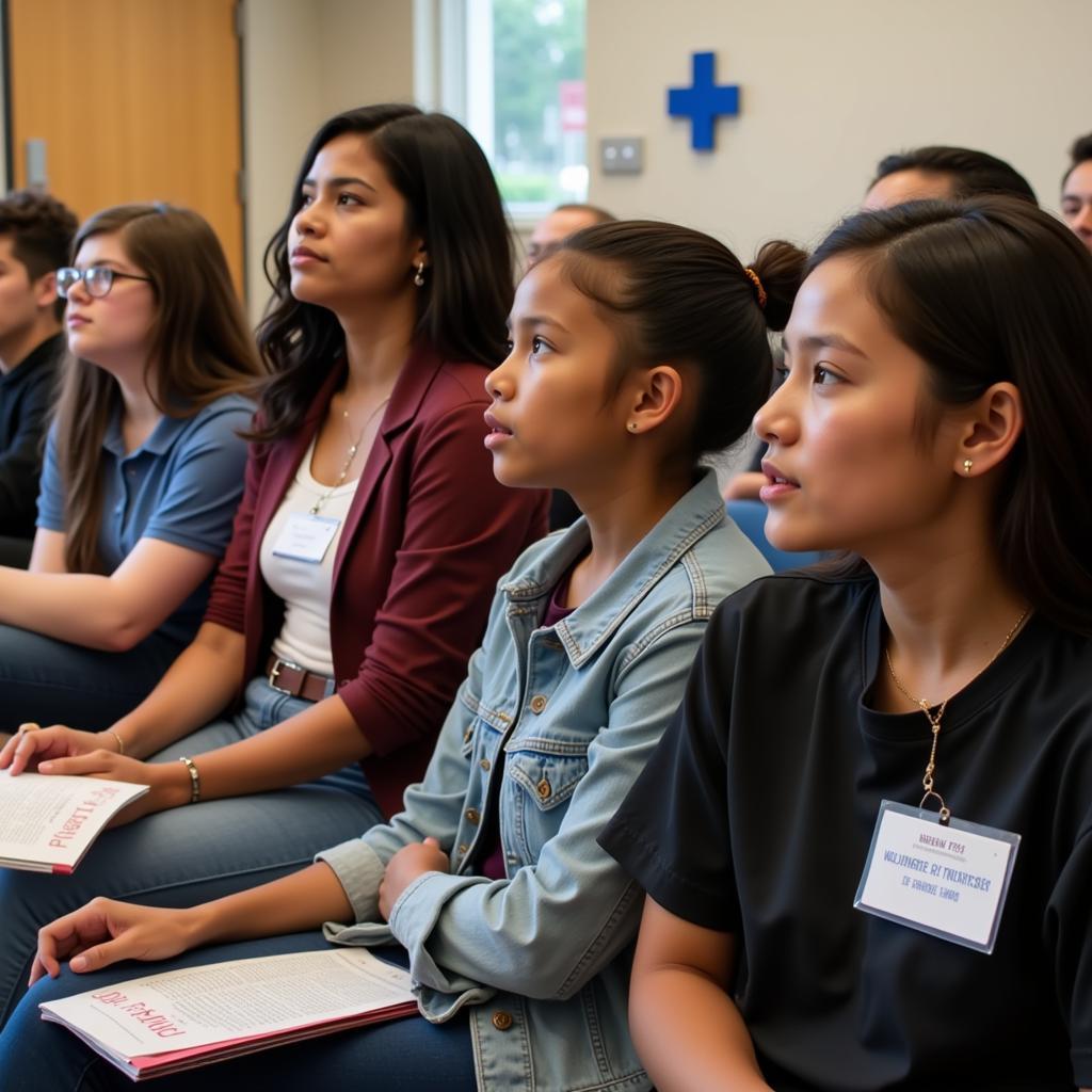 Group of Hospital Volunteers Attending Orientation