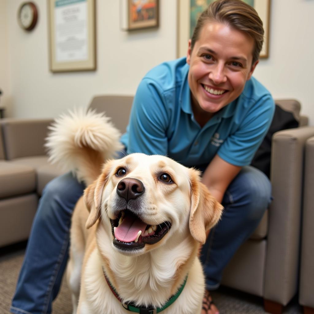 Happy Pet and Owner at Gulf Breeze Animal Hospital