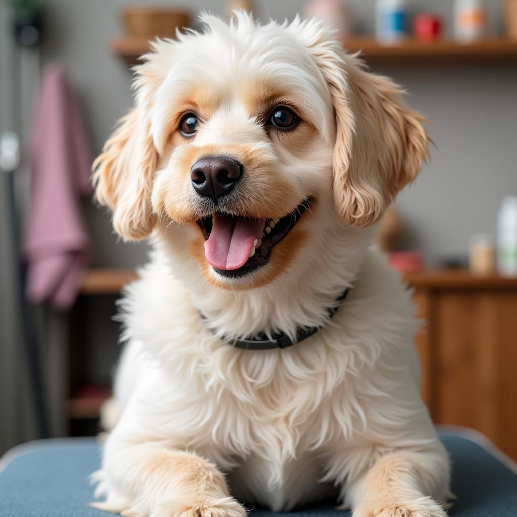 Dog Looking Happy and Healthy After Grooming Session