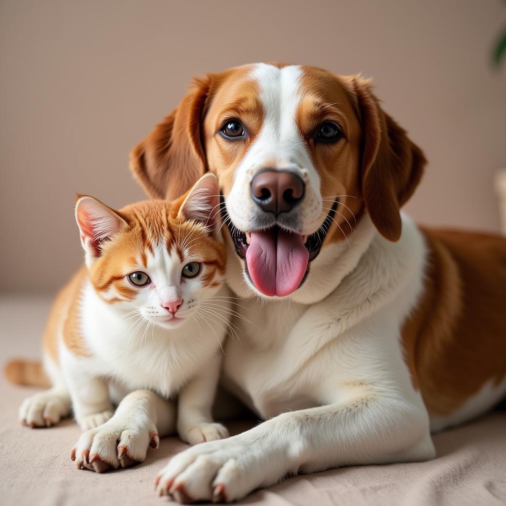 Happy Dog and Cat