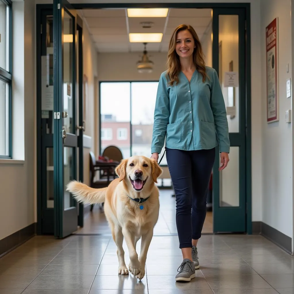 Happy Dog Leaving Animal Hospital