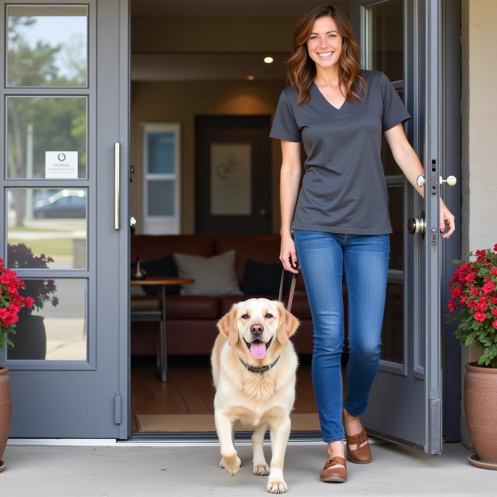 Happy Dog Leaving Animal Hospital