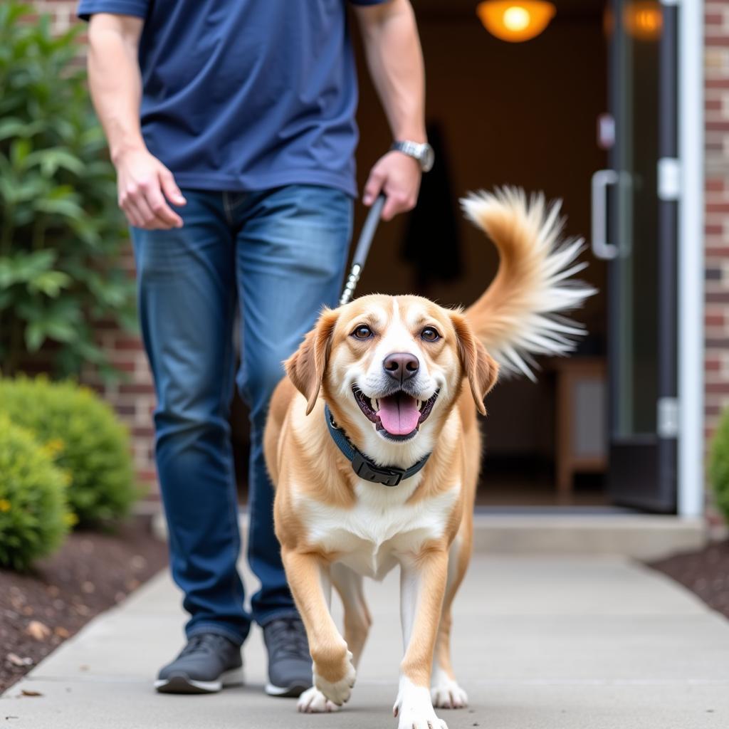 Happy Dog Leaving Dell Range Animal Hospital