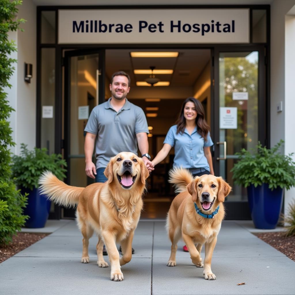 Happy Dog Leaving Millbrae Pet Hospital 