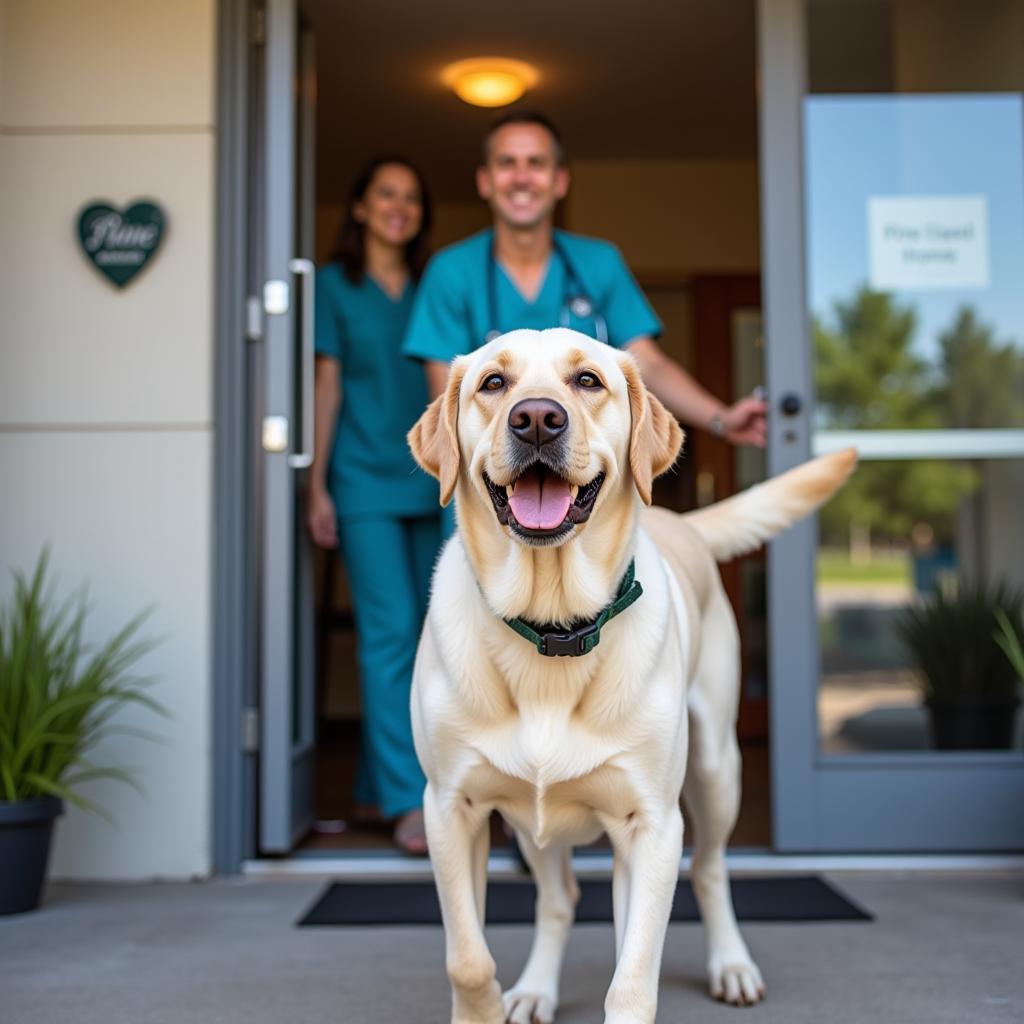 Happy Dog Leaving Vet Clinic