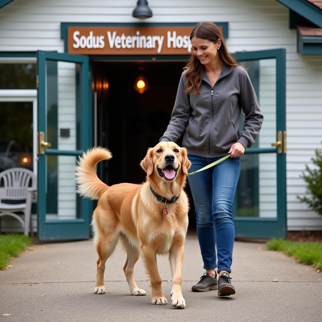 Happy Dog Leaving Sodus Veterinary Hospital