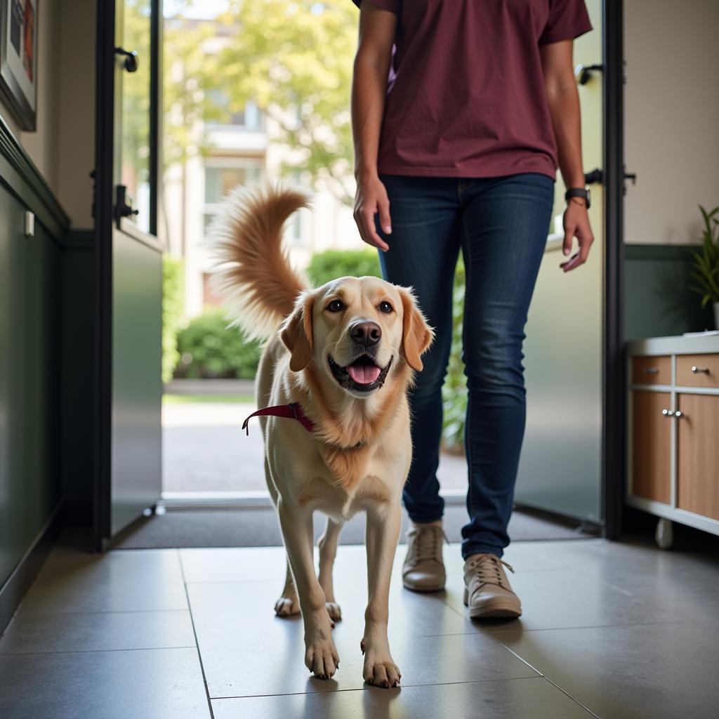 Happy Dog Leaving Vancouver Animal Hospital