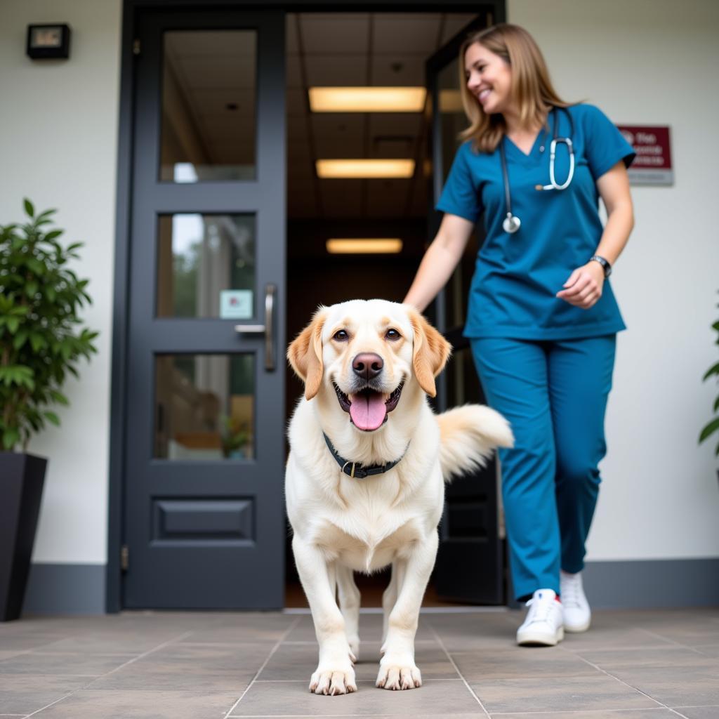 Happy Dog Leaving Vet