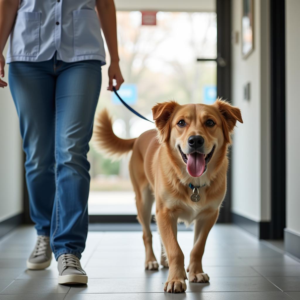 Happy Dog Leaving the Veterinarian's Office