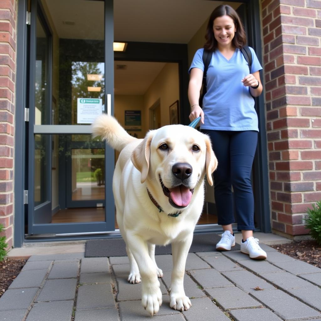 Happy Dog Leaving Vet Clinic