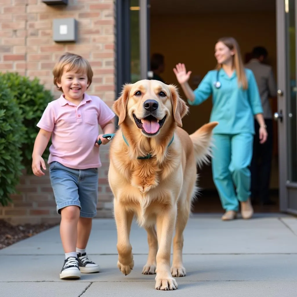 Happy Dog Leaving Vet Hospital in Clarks Summit