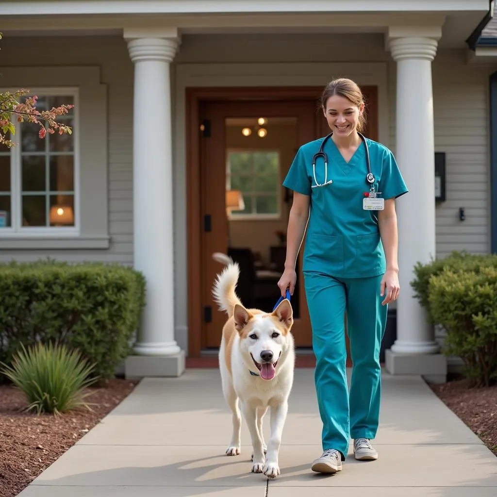 Happy Dog Leaving Veterinary Hospital in Lagrange, GA