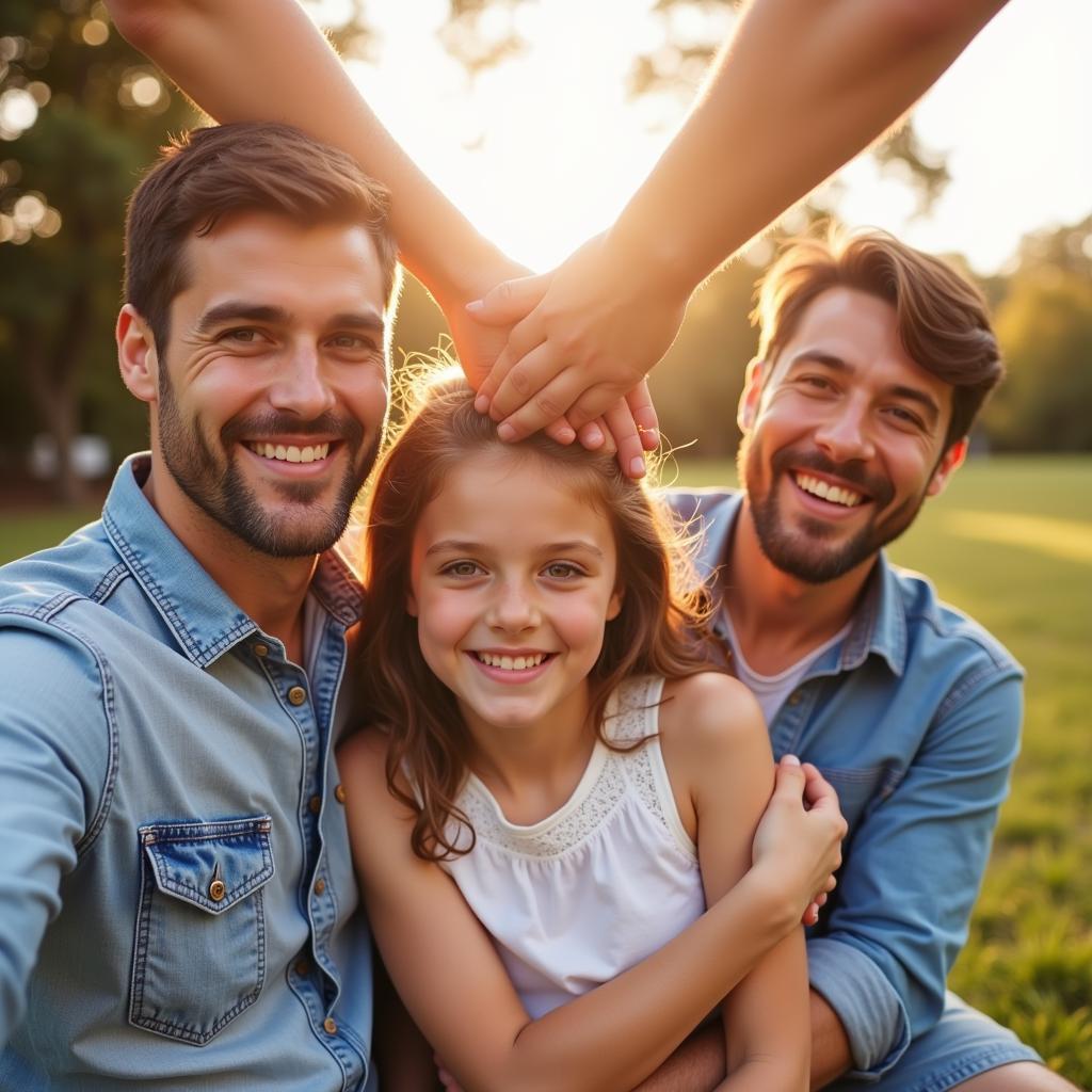 Happy Family Holding Hands