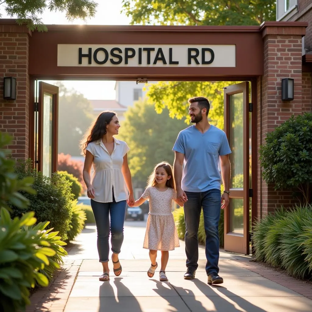 Happy Family Leaving Hospital in Newport Beach