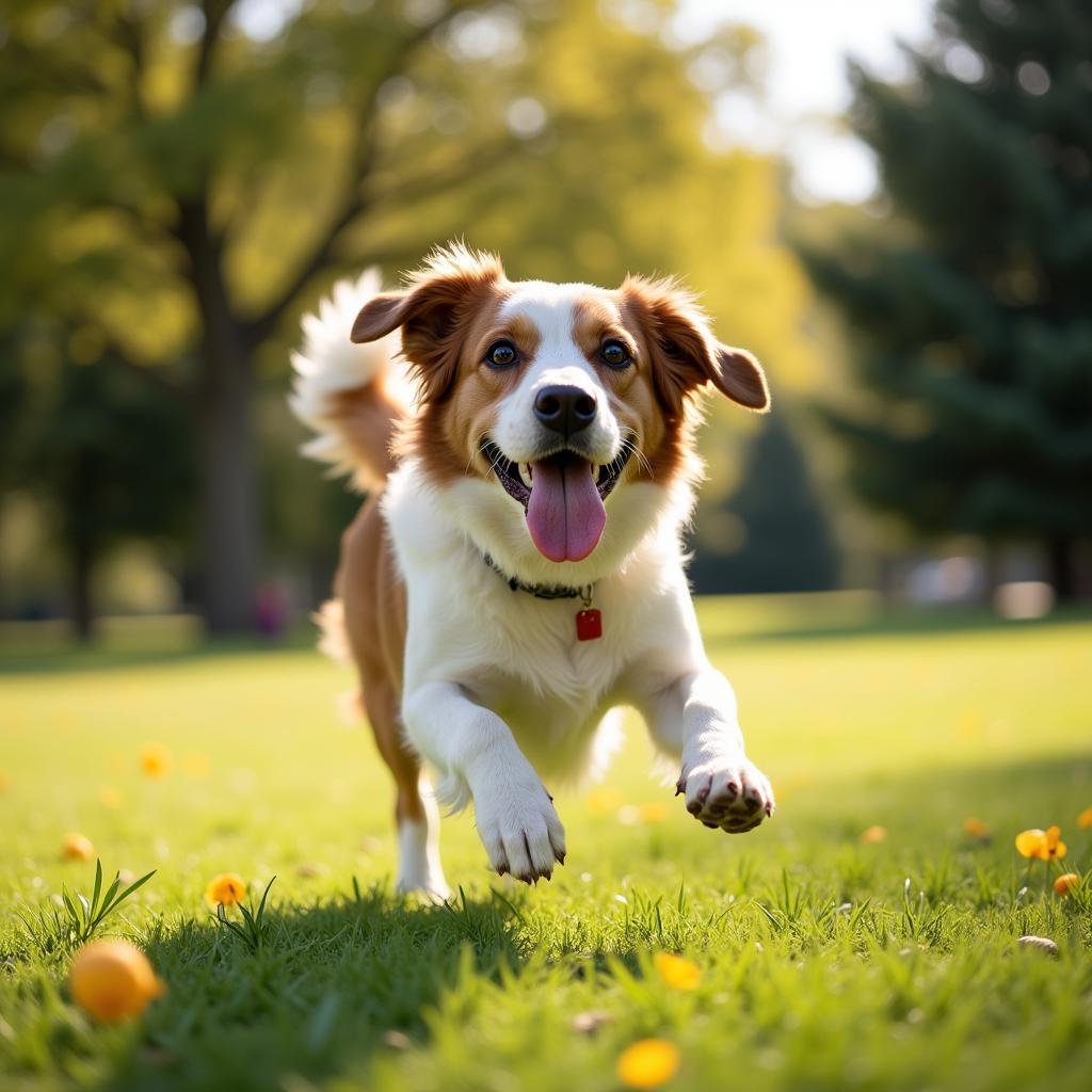 Happy and Healthy Dog Playing in a Prior Lake Park