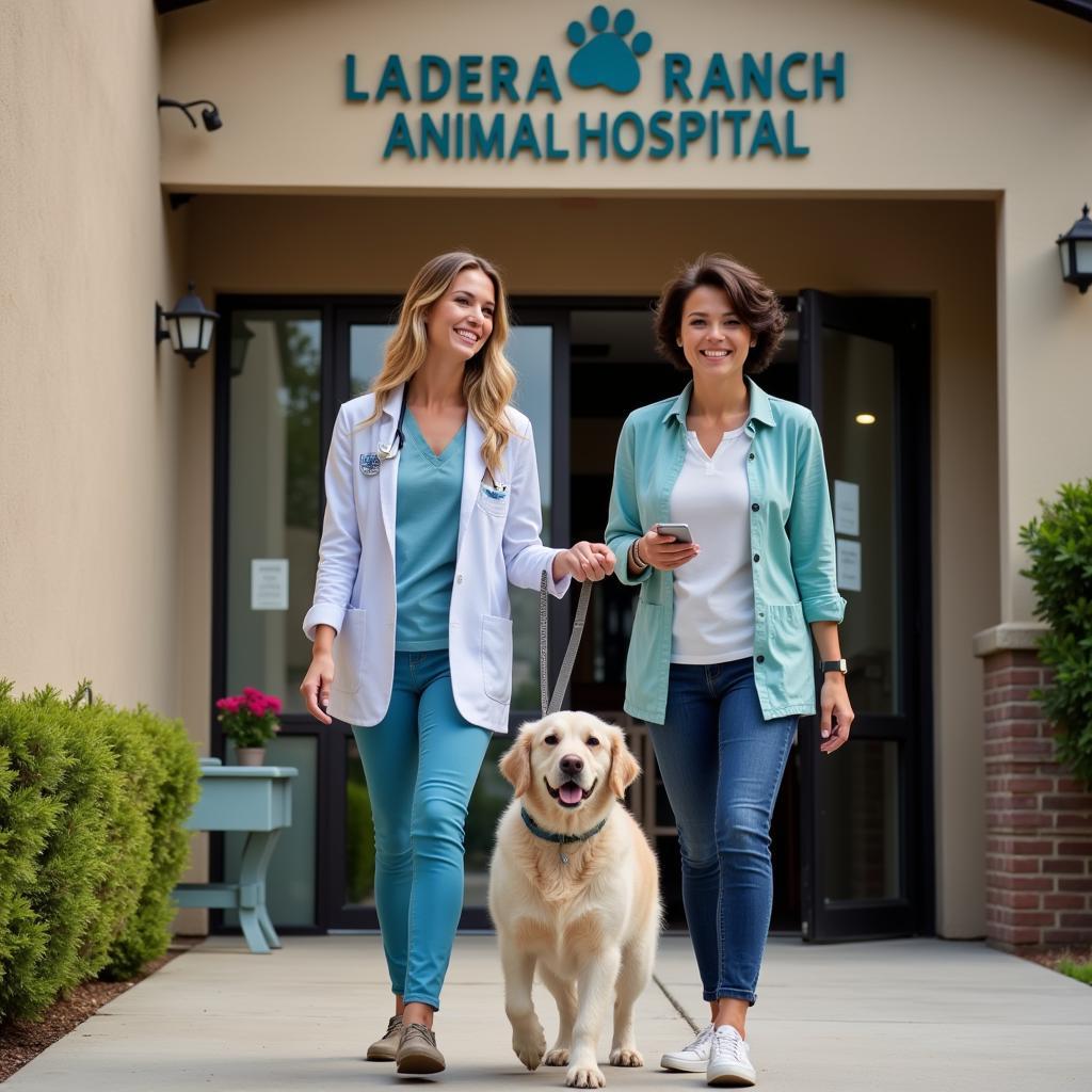 Happy Pet Owner at Ladera Ranch Animal Hospital