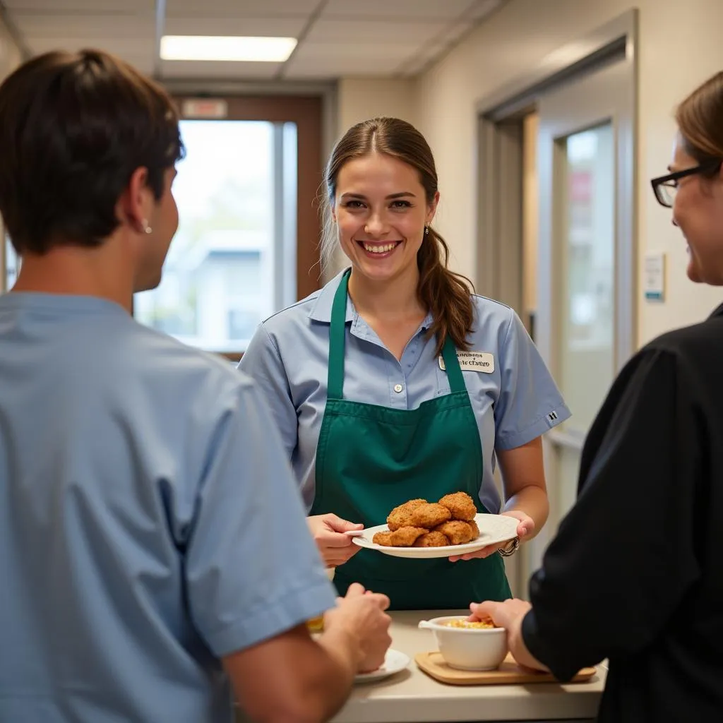 Friendly Harris Hospital Cafeteria Staff Member