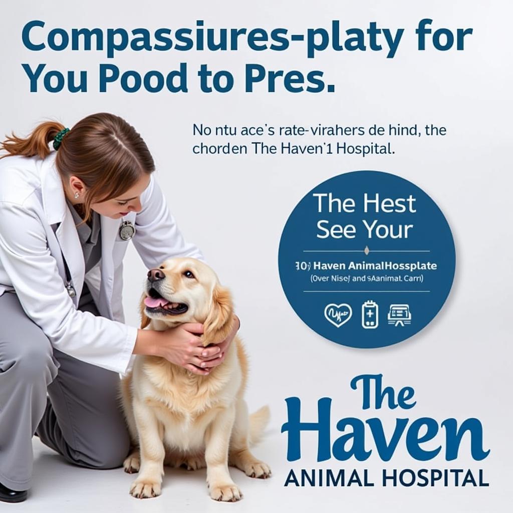 A compassionate veterinarian comforting a dog at The Haven Animal Hospital 