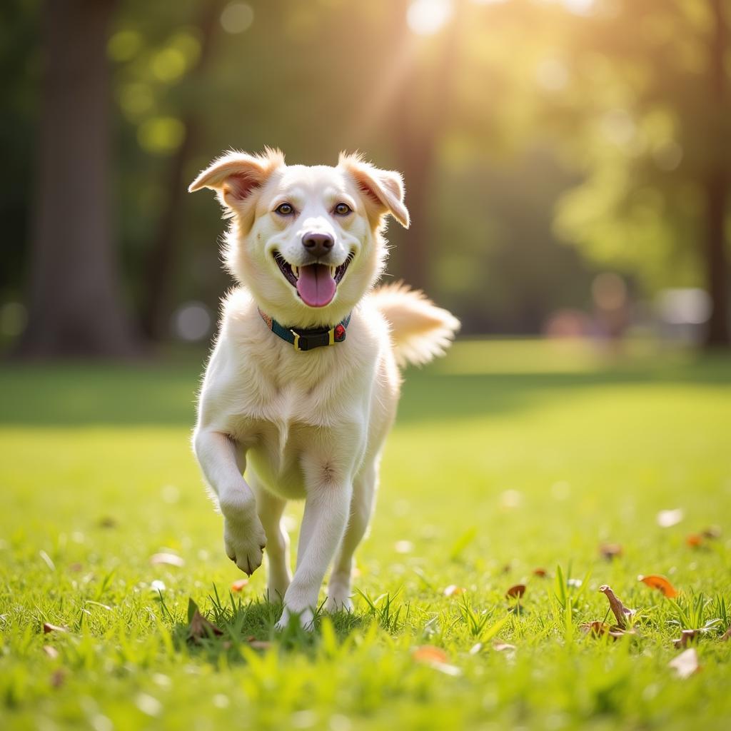 Healthy Dog Playing in Park in Gaylord