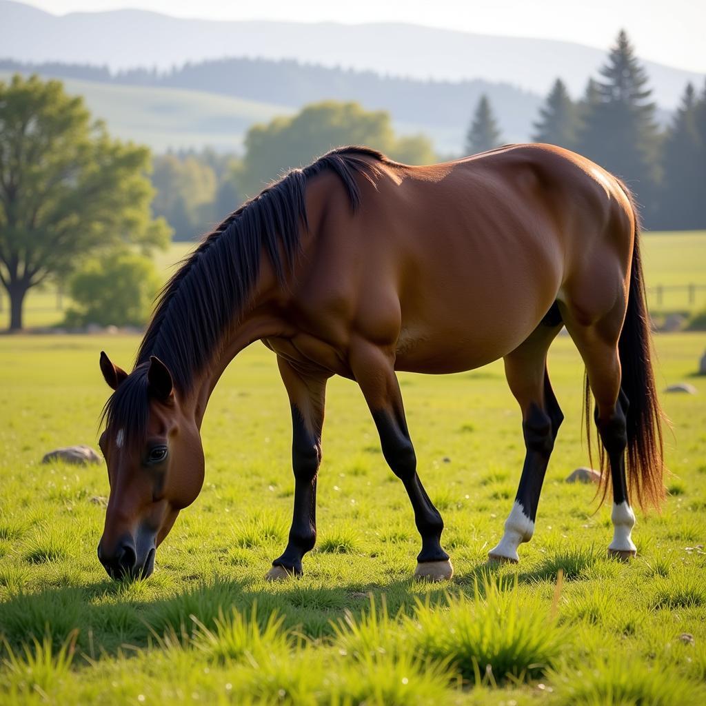 Healthy horse in Idaho pasture