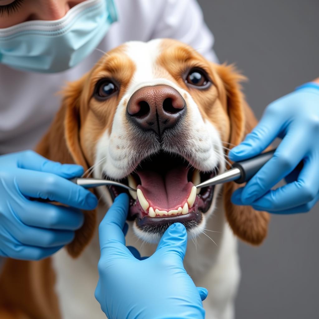 Dog Receiving Dental Care at Heartland Animal Hospital