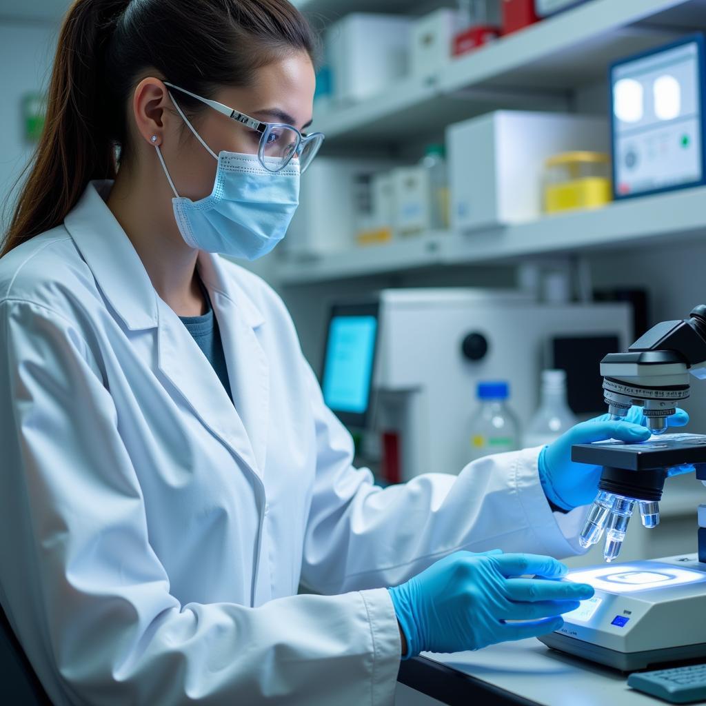 Medical Technician Analyzing Samples in the Lab