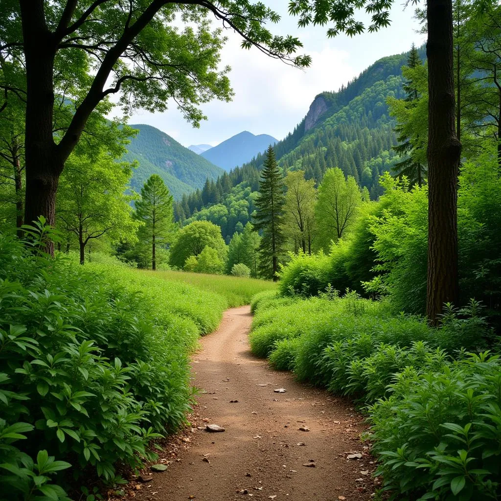 Scenic hiking trail near The Highland Hotel