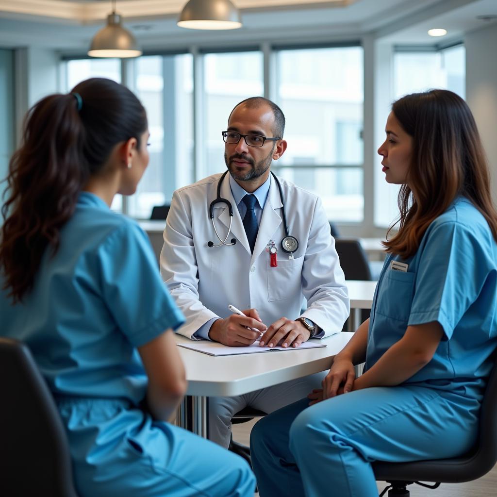 Skilled medical professionals collaborating at Holy Cross Hospital