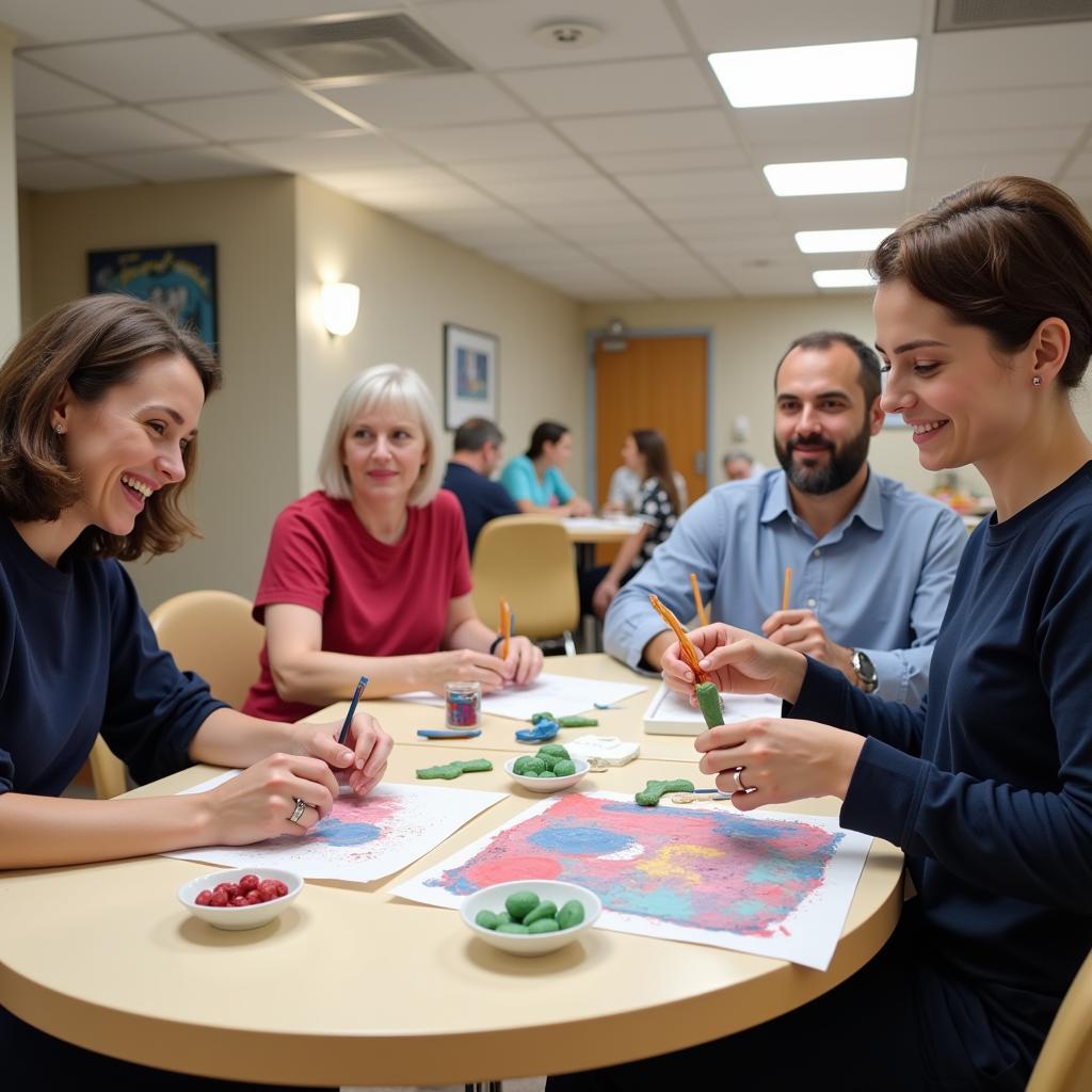 Hospital art therapy program featuring ed clay chips