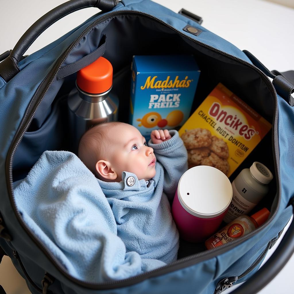 dad's essentials packed in bag