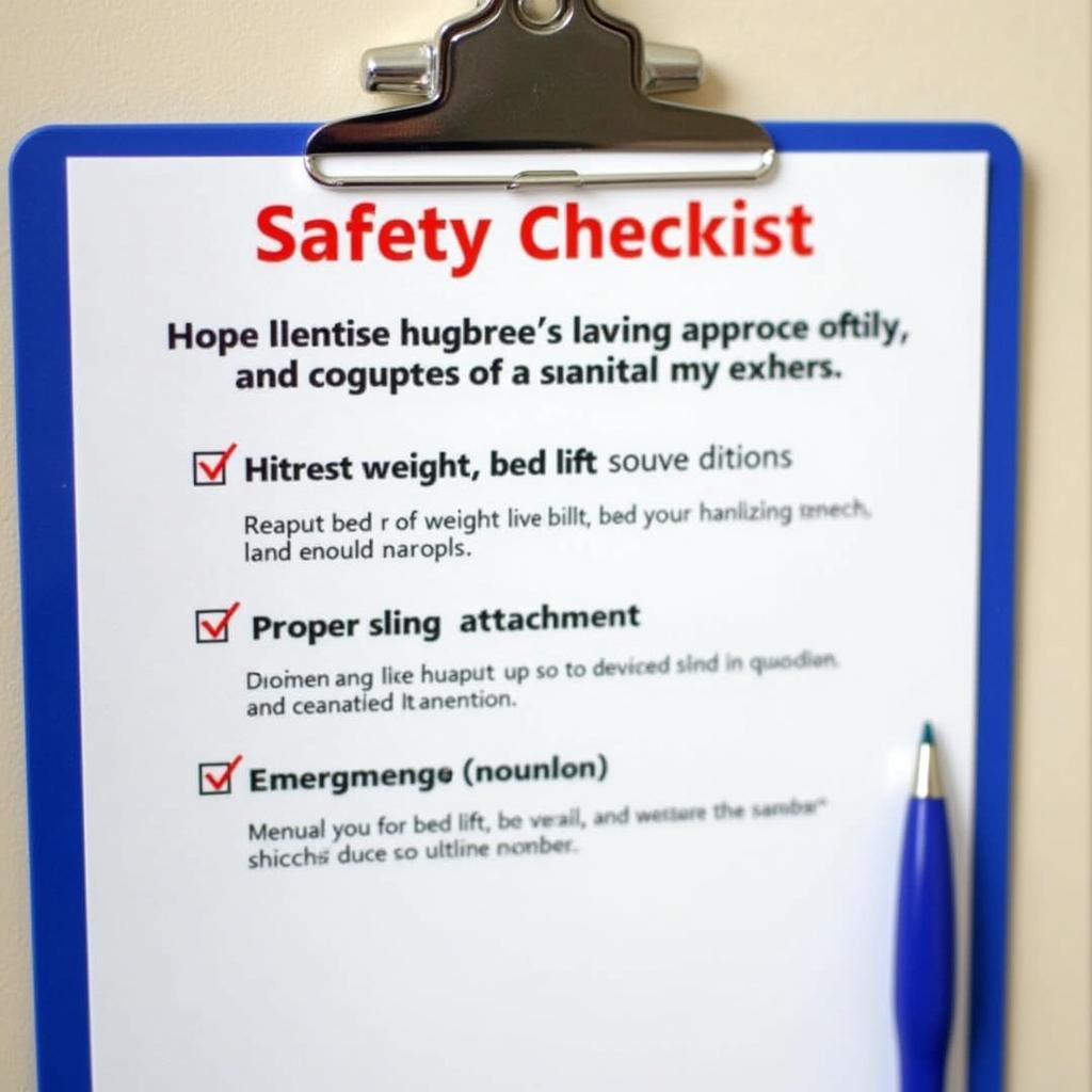 Hospital Bed Lift Safety Checklist