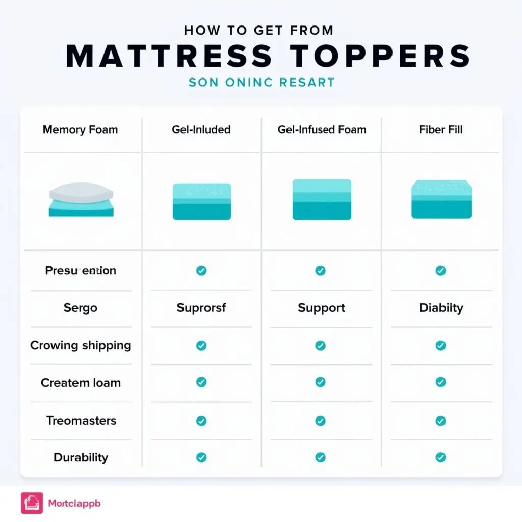 Hospital Bed Mattress Topper Material Comparison Chart