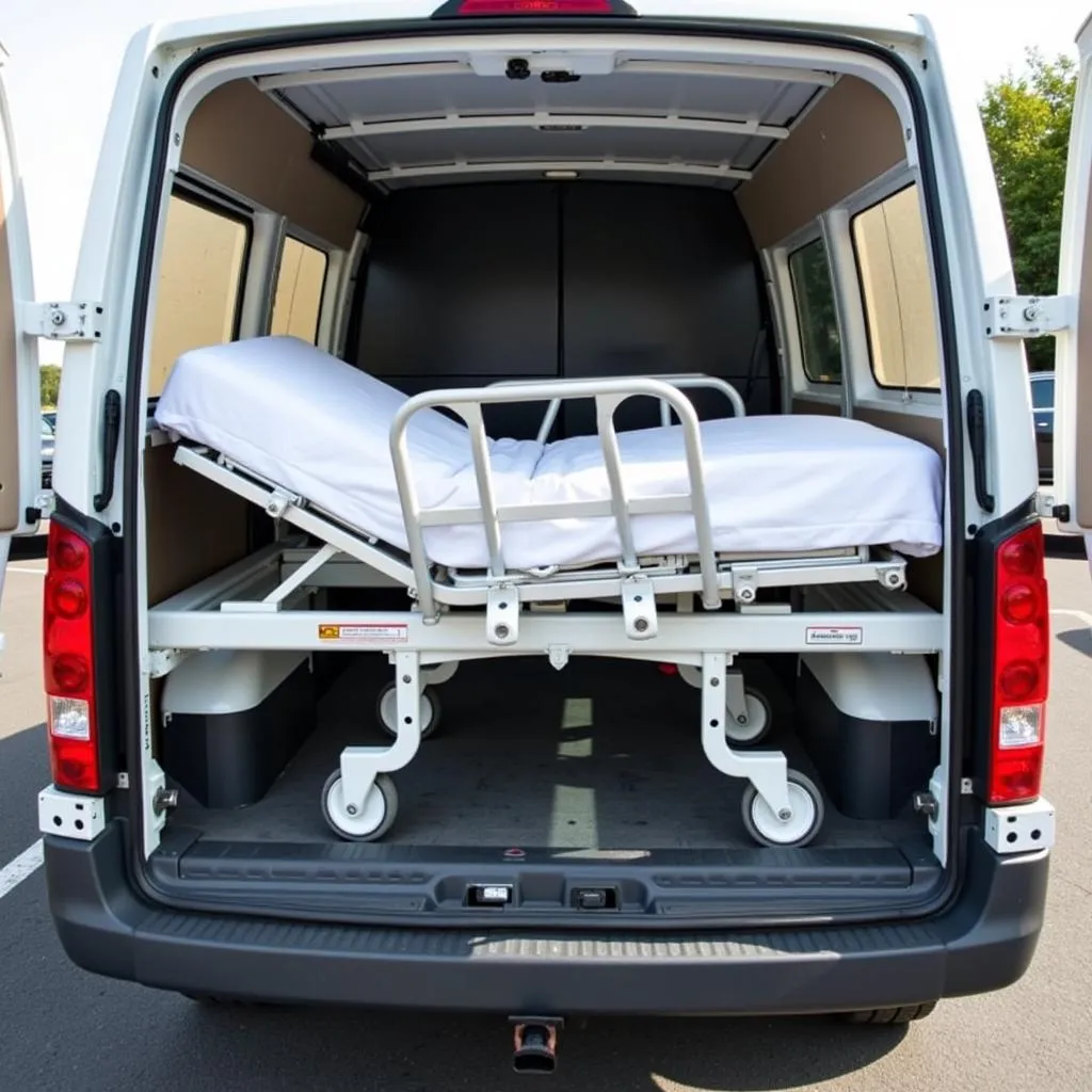 Hospital Bed Movers Transporting Bed in Van