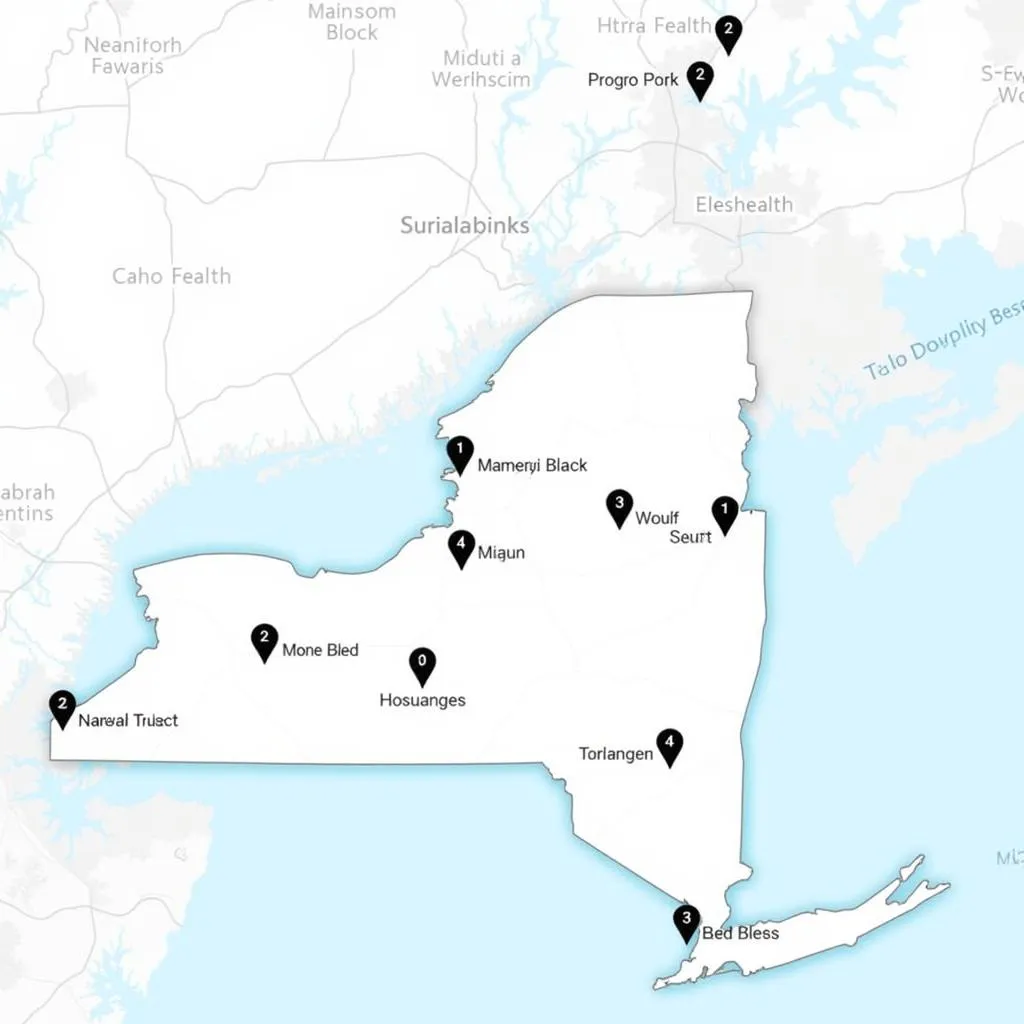 Map of Hospital Bed Rental Locations in New York