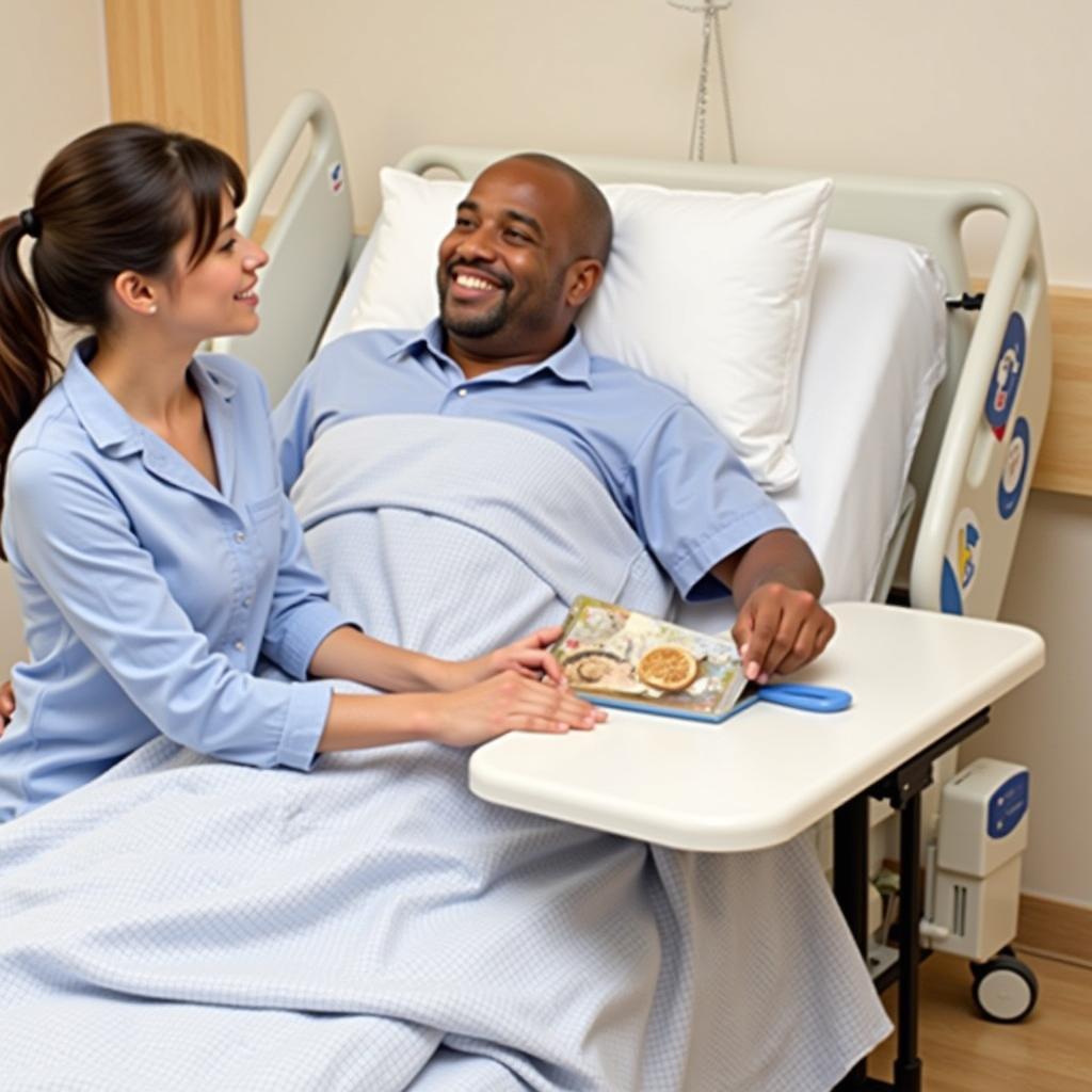 Hospital Bedside Table in Use