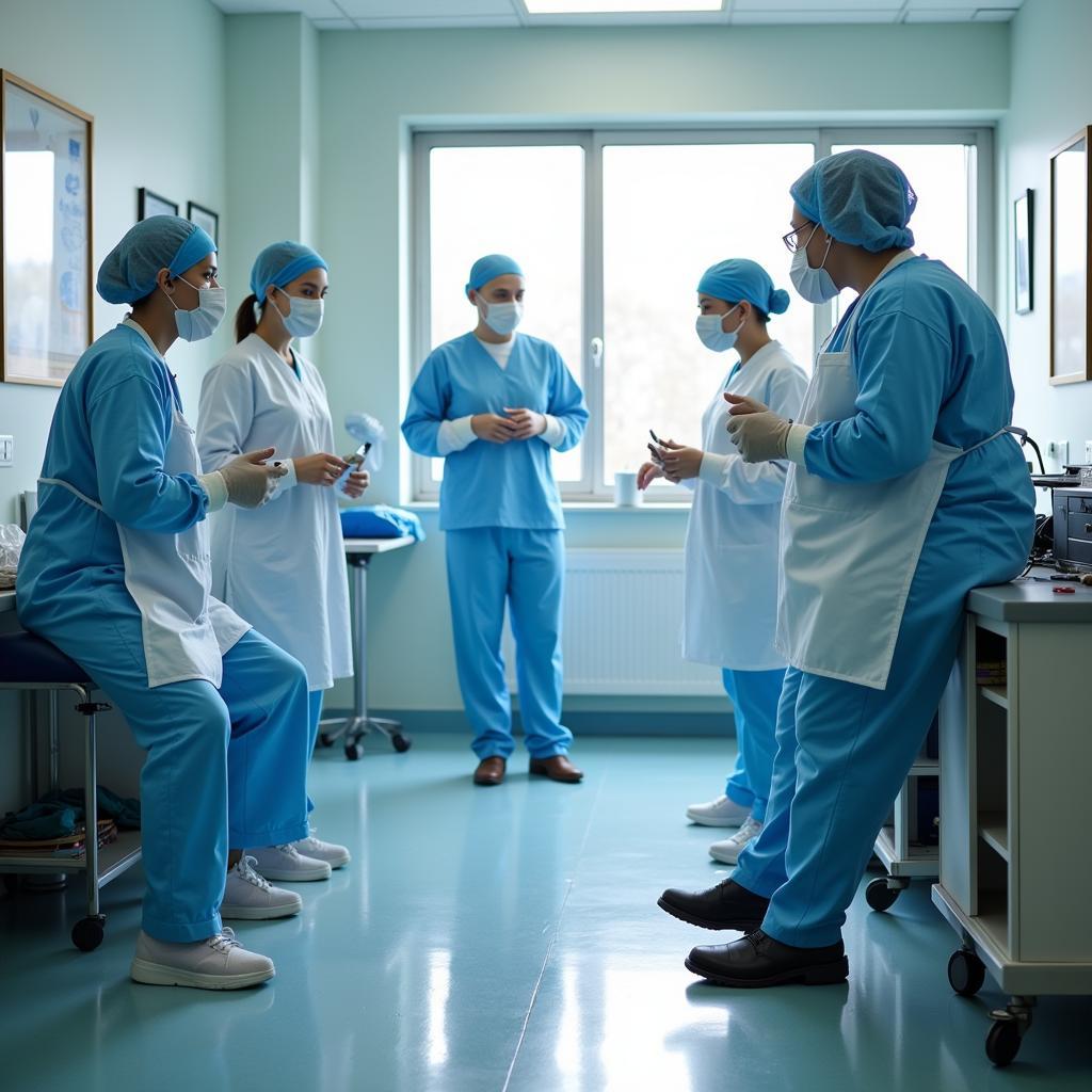 Hospital Cleaning Staff Meeting