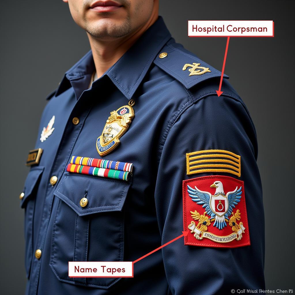 Details of a Hospital Corpsman Shirt