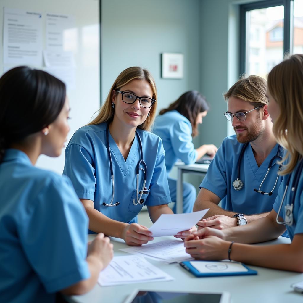 Hospital CST team meeting to discuss sterilization protocols